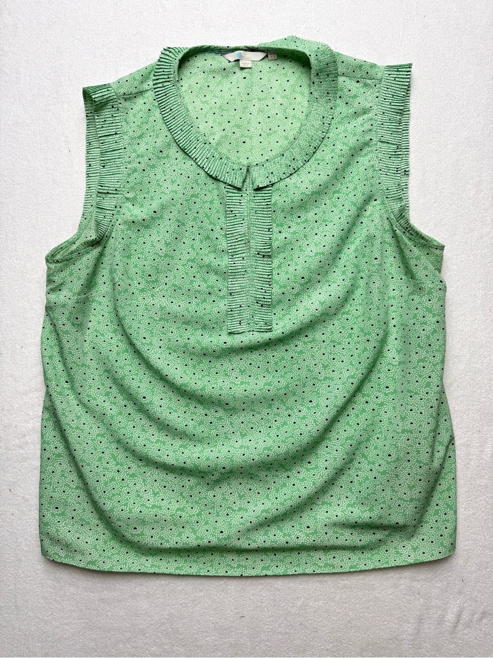 Boden Mint Green Eyelet Sleeveless Knit Tank